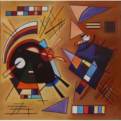 Duży obraz - abstrakcja czekoladowa ala Kandinsky, Emilia Czupryńska, obrazy olejne
