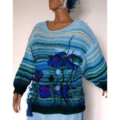 art.a - swetry - sweter oversize niebieski foto #2