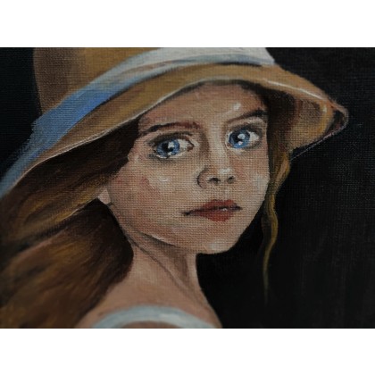 Małgorzata Gazduła - obrazy olejne - W kapeluszu foto #1