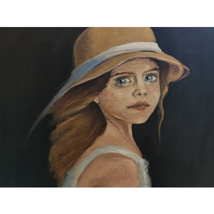 Małgorzata Gazduła - obrazy olejne - W kapeluszu foto #2