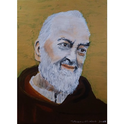 Padre PIO, Wojciech Adalberto, olej + akryl