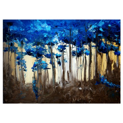 ABSTRAKCJA 19 niebieski las, proDekorStudio Joanna Wach, obrazy olejne