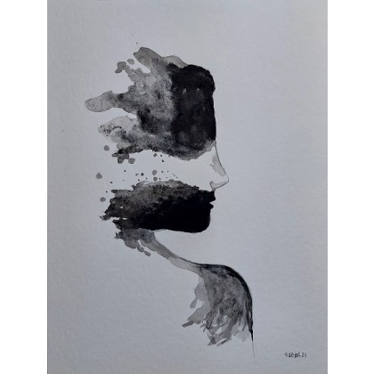 Paulina Lebida - obrazy akwarela - Twarz- akwarela foto #1