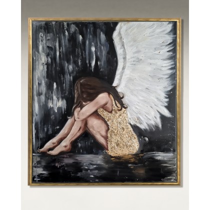 Upadły anioł obraz olejny 70x80 cm, Andżelika Kucharska, obrazy olejne