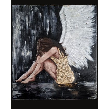 Andżelika Kucharska - obrazy olejne - Upadły anioł obraz olejny 70x80 cm foto #1