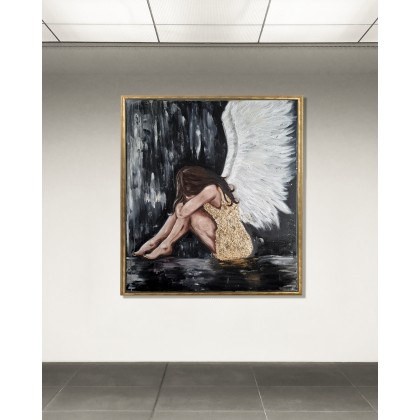 Andżelika Kucharska - obrazy olejne - Upadły anioł obraz olejny 70x80 cm foto #2