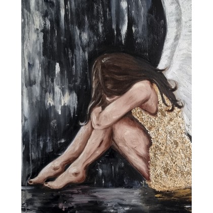 Andżelika Kucharska - obrazy olejne - Upadły anioł obraz olejny 70x80 cm foto #3