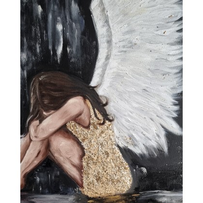 Andżelika Kucharska - obrazy olejne - Upadły anioł obraz olejny 70x80 cm foto #4