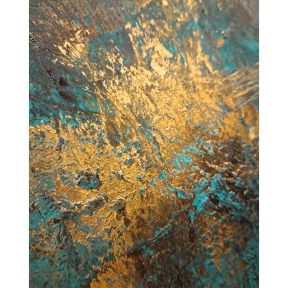 Andżelika Kucharska - obrazy olejne - Obraz olejny na płótnie 80x100cm ABSTRAKCJA TURKUS foto #3