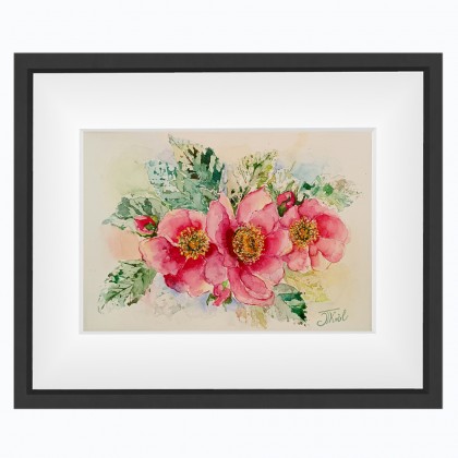 Joanna Tomczyk - obrazy akwarela - Kwiaty dzikiej róży, Akwarela A4 foto #1