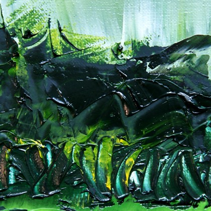 proDekorStudio Joanna Wach - obrazy olejne - Zielony pejzaż z drzewem foto #4