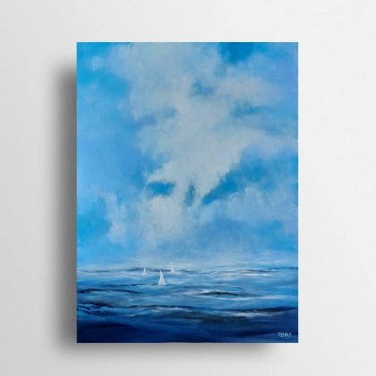 Dzień nad morzem -obraz akrylowy, Paulina Lebida, obrazy akryl