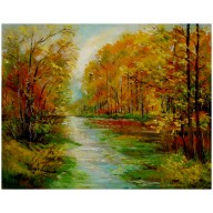Jesienne popołudnie obraz olejny 53-66cm