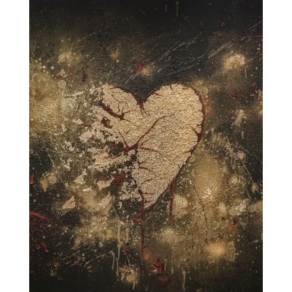 Andżelika Kucharska - obrazy olejne - Abstrakcja złamane serce obraz olejny 80x100cm foto #2