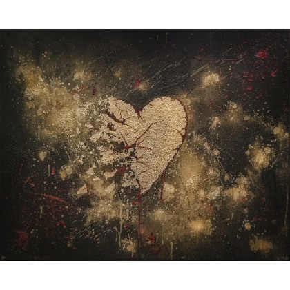 Andżelika Kucharska - obrazy olejne - Abstrakcja złamane serce obraz olejny 80x100cm foto #4