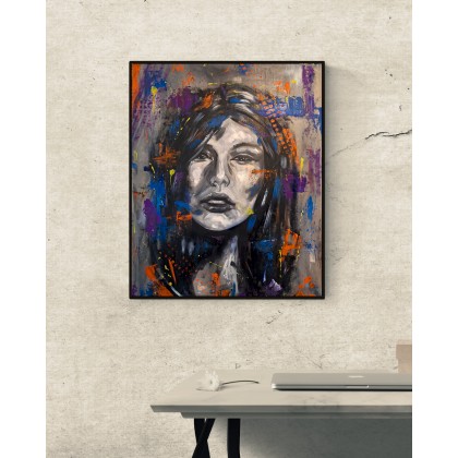 Obraz olejny na płótnie portret NIEPRZEMAKALNA 60x80cm, Andżelika Kucharska, obrazy olejne