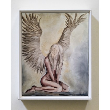 Upadły anioł obraz olejny 80x100 cm, Andżelika Kucharska, obrazy olejne