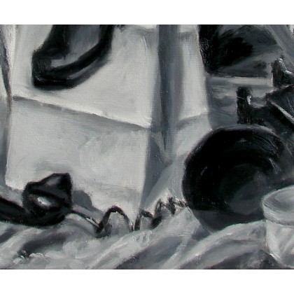 julia kurek - obrazy olejne - Black&White - obraz olejny 60x50 cm foto #1