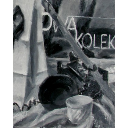 julia kurek - obrazy olejne - Black&White - obraz olejny 60x50 cm foto #2