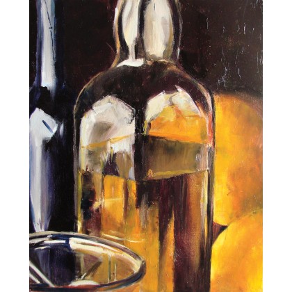 Butelki - obraz olejny 40 x 50, julia kurek, obrazy olejne