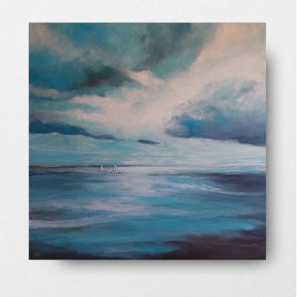 Morze-obraz akrylowy 80/80 cm, Paulina Lebida, obrazy akryl