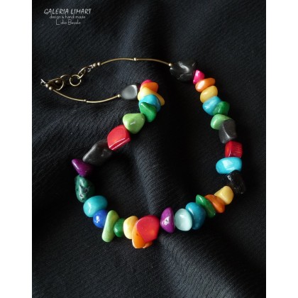 Galeria LiMaRt - korale,naszyjniki - Boho style naszyjnik bajecznie kolorowy Optymistyczny prezent handmade foto #2