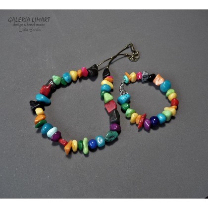 Galeria LiMaRt - korale,naszyjniki - Boho style naszyjnik bajecznie kolorowy Optymistyczny prezent handmade foto #4