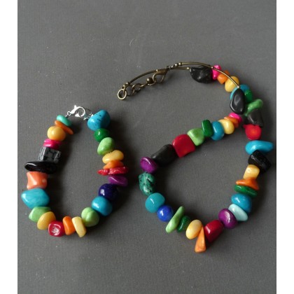 Galeria LiMaRt - bransoletki - Boho style bransoletka bajecznie kolorowa Uroczy prezent ręcznie robiony foto #1