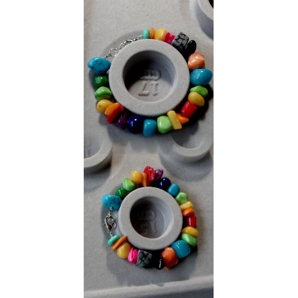 Galeria LiMaRt - bransoletki - Boho style bransoletka bajecznie kolorowa Uroczy prezent ręcznie robiony foto #3