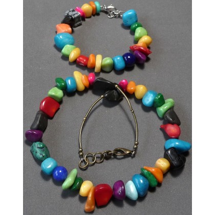 Galeria LiMaRt - bransoletki - Boho style bransoletka bajecznie kolorowa Uroczy prezent ręcznie robiony foto #4