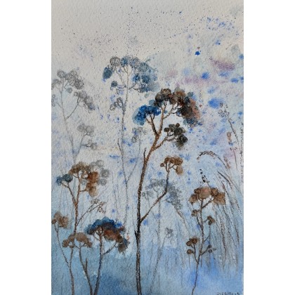 Niebieska łąka -  akwarela, Paulina Lebida, obrazy akwarela