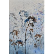 Niebieska łąka -  akwarela