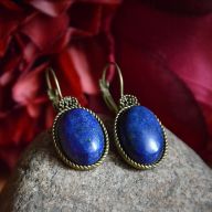 LAPIS LAZULI KOLCZYKI VINTAGE ROSJA