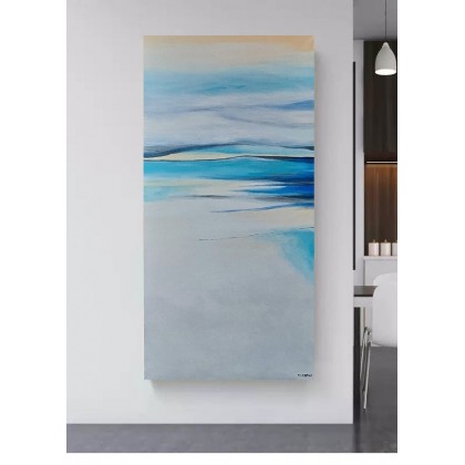Paulina Lebida - obrazy akryl - Śladami błękitnego wiatru -obraz akrylowy 50/100 cm foto #3