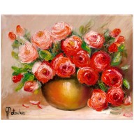 Róże obraz olejny 24-30cm
