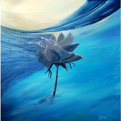 Kosmiczna róża. Akryl 40X40, Bogumiła Szufnara, obrazy akryl