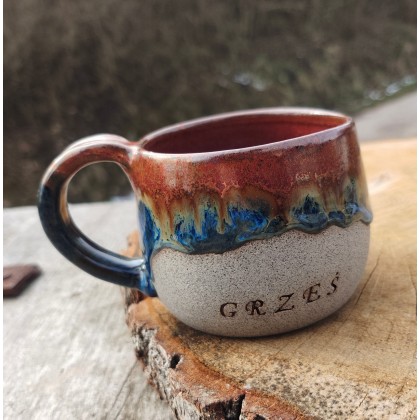 Kubek ceramiczny z imieniem Grześ (c630), Shiraja, naczynia