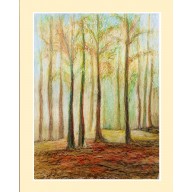 Las -pastel olejny