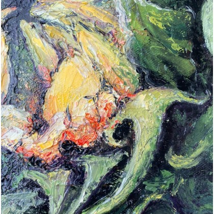 Myroslava Burlaka - obrazy olejne - Kwitnący słonecznik.Kwiat.Otwarcie płatków. foto #2