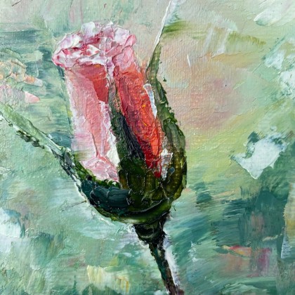 Myroslava Burlaka - obrazy olejne - Róża ogrodowa. Kwiaty róży. foto #1