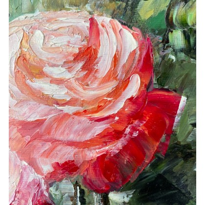 Myroslava Burlaka - obrazy olejne - Róża ogrodowa. Kwiaty róży. foto #2