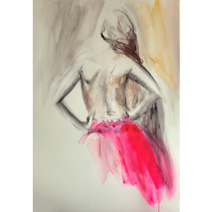 Neon Dress - 100x70cm, Alina Louka, rysunki tech.mieszana