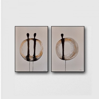 Postacie -  dwie prace formatu 24/32 cm, Paulina Lebida, obrazy akwarela