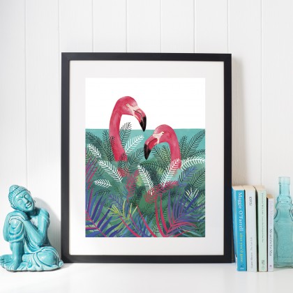 Ewelina Wajgert - plakaty - Flamingi - wydruk 30x40cm foto #1