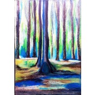 Drzewo i las- pastel olejny
