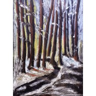 Las - pastel olejny