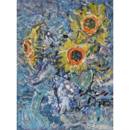 Słoneczniki, 80x60, Eryk Maler, obrazy olejne