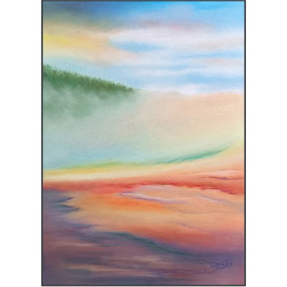 Yellowstone, praca wykonana pastelami, A3, Joanna Tomczyk, pastele olejne