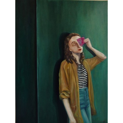Portret optymistyczny, Natalia Piątek, obrazy olejne