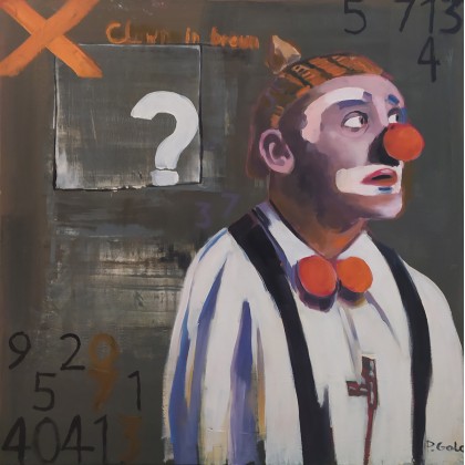 Clown in brown, Piotr Gola, obrazy olejne
